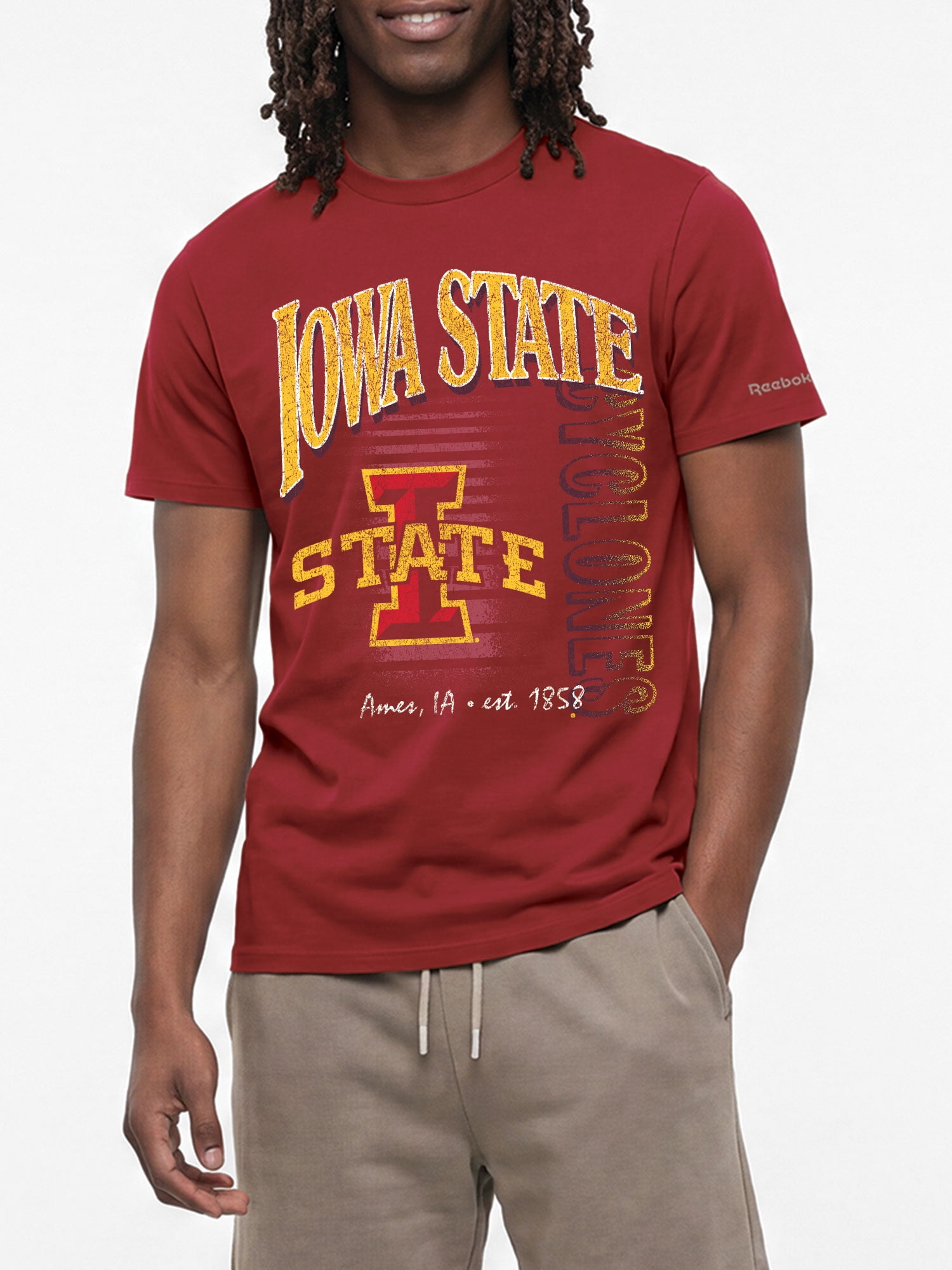 Iowa State Cyclones Reebok Mens Crew Neck Short Sleeve T-Shirt