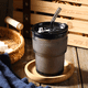 thumbnail image 5 of Vaso de agua de 400ml, botella de agua con pajita y tapa sellada para llevar, taza de café de vidrio, taza de té helado, 5 of 6