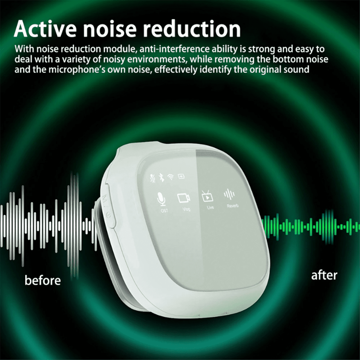 2.4G Wireless Lavalier Microphone Noise Reduction Mobile Phone Two-Way Live Broadcast Recording Microphone,B