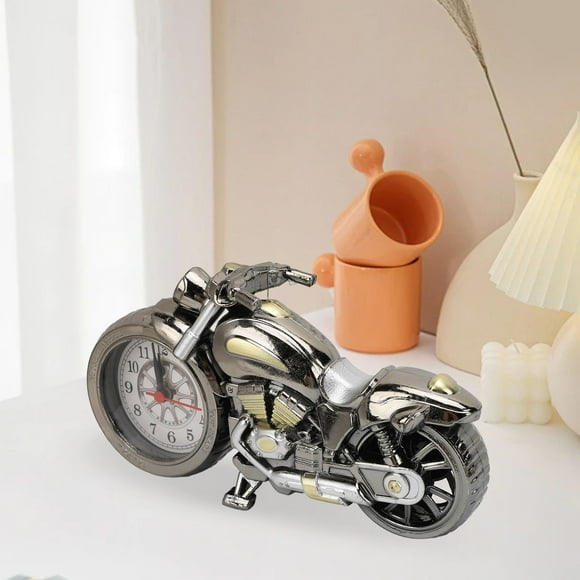 RELOJ DE ESCORTRITORIO DE MOTOCICLETA, Exposición de Cronometraje Precisa Modelo de Despertador de Motocicletas Vintage Para Dormitorio