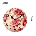 thumbnail image 2 of 14 Inch Wall Clock Battery Operated Silent Clock Decorative for Office, Kitchen, Outdoor, Living Room，Beautiful White Roses Print, 2 of 4