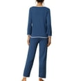 thumbnail image 3 of INSPIRE CHIC Women's Lounge Sets Long Sleeves Knit Pullover Tops with Pants Pajama Sets L Blue, 3 of 6