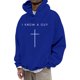 thumbnail image 2 of MHFRRA Sudadera con Capucha y Diseño de Jersey, Informal, Cómoda y Urbana para Creyentes Azul, 2 of 3