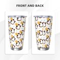 thumbnail image 3 of Rateoe Penguin With Flowers Printed Car Guy Gifts for Men Women Tumbler - 20oz/590ml Double Wall Vacuum Insulated Stainless Steel Travel Tumbler Cups with Lid & Straw-Straw Three-piece Set, 3 of 8