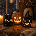 thumbnail image 7 of Cozy Monster Tealight Lantern, Handmade Ceramic Halloween Candle Holder, Cute Spooky Tea Light Holder for Tabletop Mantel Shelf Cottagecore Spooky Halloween Decorations Home Decor Gift, 7 of 7