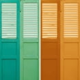 thumbnail image 7 of Oriental Furniture 6 ft. Tall Double Sided Distressed Door Panel Canvas Room Divider, 7 of 7