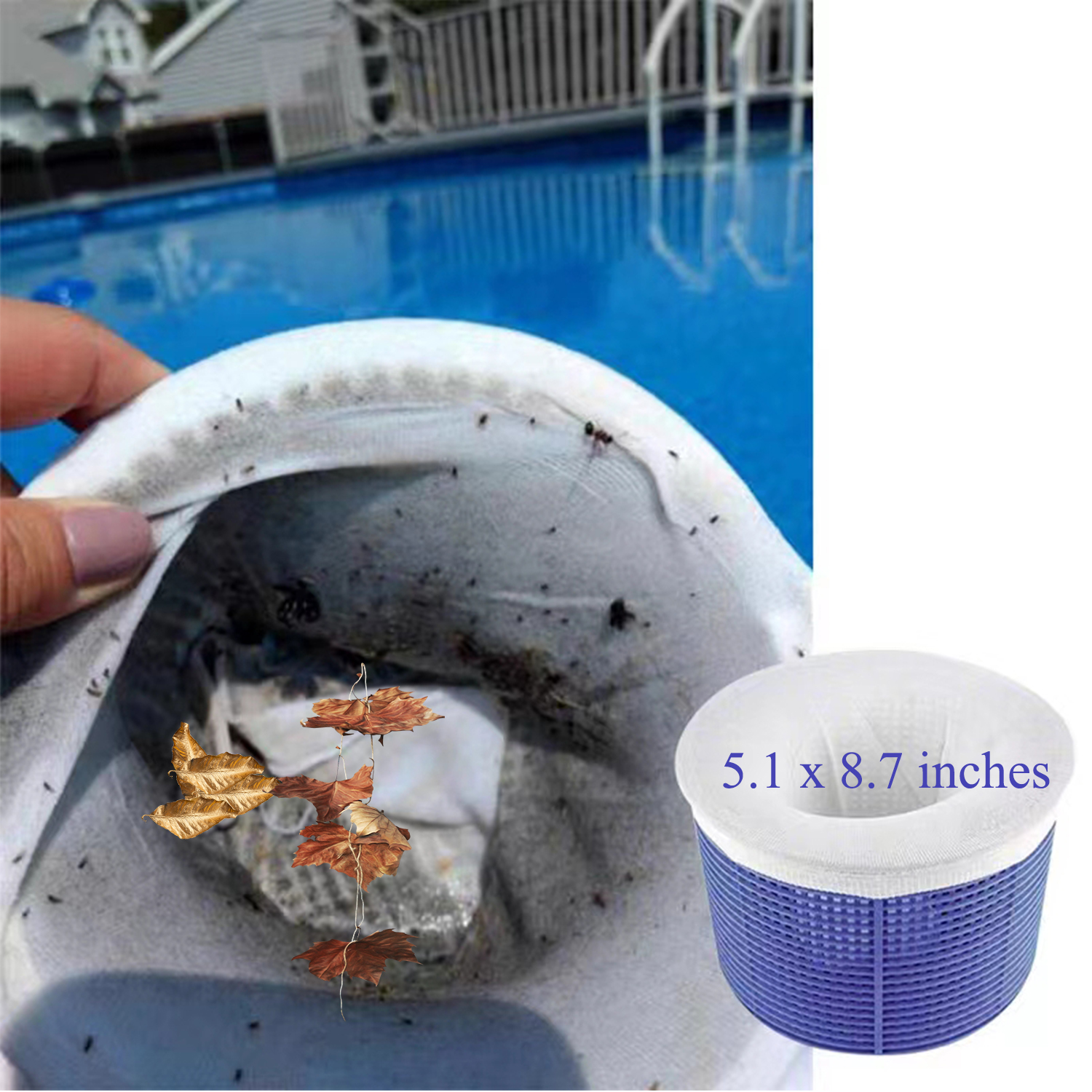Pool Skimmer Socks, Pool Filter Socks Net Saver for Inground and Above