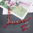 thumbnail image 3 of 1 juego Pretty Bride Crown Necklace Earring Set Elegante joyería Vestido de novia Accesorios Accesorio de vestuario para mujeres Mujer (Rojo), 3 of 8