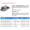 thumbnail image 2 of Starter - Compatible with 2011 - 2015 Jeep Grand Cherokee Sport Utility 3.6L V6 2012 2013 2014, 2 of 2
