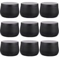 thumbnail image 1 of Lata Redonda De Metal Latas Para Velas Contenedores Vela Té Lata Lata Viaje Tarro De Almacenamiento Vacío Joyero Para Fabricación De Velas Negro, 9 Piezas Betterlifefg, 1 of 5