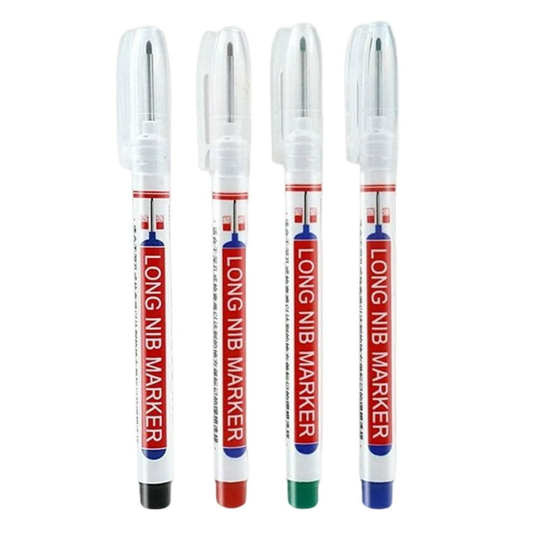 Multi-Purpose Deep Hole Marker Pens Deep Drill Hole Long Nib Marker  Waterproof Deep Hole Marker Pens Colorful Carpenter Pen for Bathroom  Woodworking