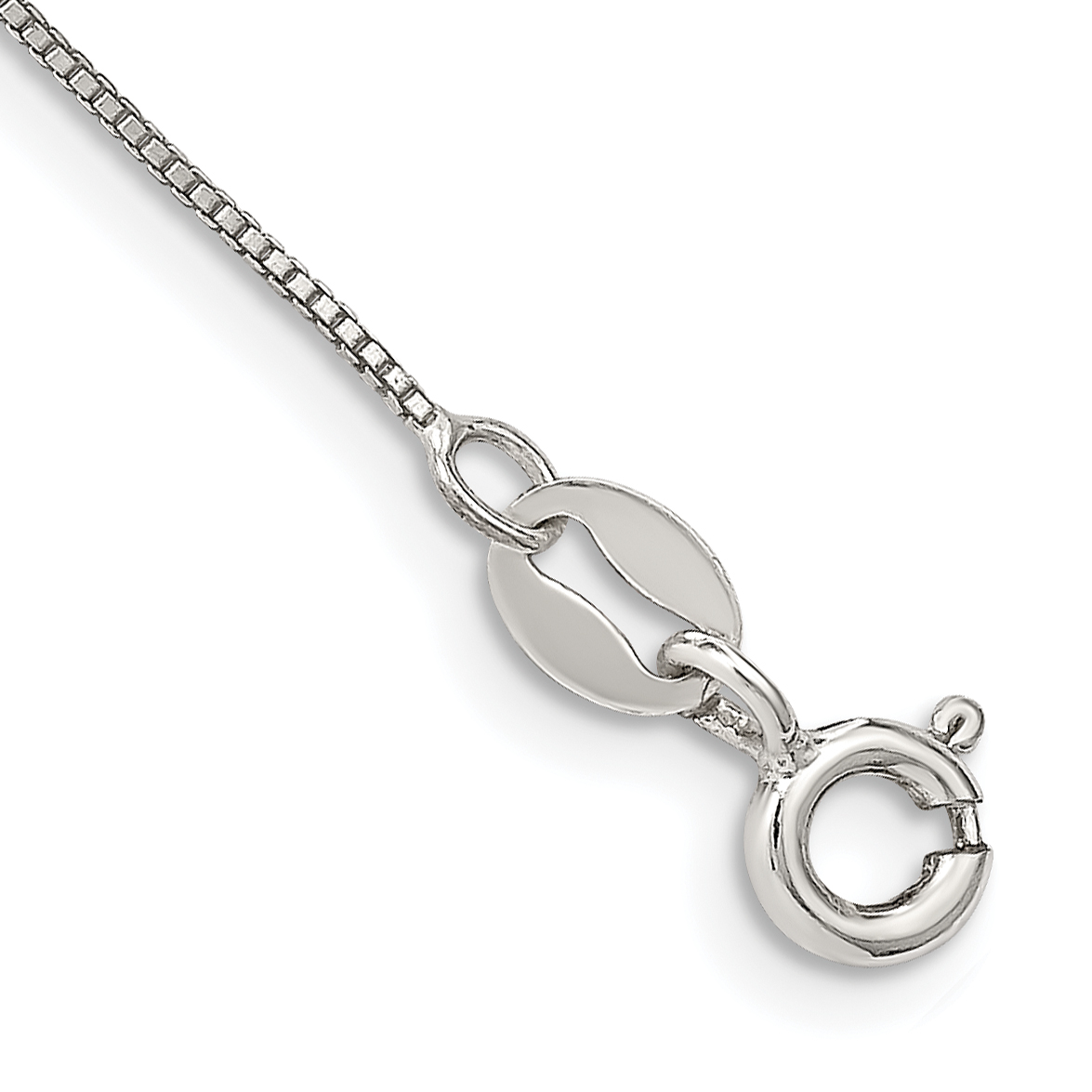 925 Sterling Silver .6mm Box Chain Anklet Ankle Bracelet