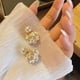 thumbnail image 5 of Pendientes de Perla con Forma de Flor de Concha, con Bola de Perla de Doble Cara, Delanteros y Traseros, para Mujeres y Niñas, Chapados En Oro de 14 K con Incrustaciones de Circonitas., 5 of 5