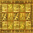thumbnail image 1 of Ahgly Company Machine Washable Indoor Square Persian Yellow Traditional Area Rugs, 6' Square, 1 of 4