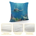 thumbnail image 4 of Autua Sea Turtle Graphic Decorative Cushion Throw Pillow Cover for Home Couch Living Room Bed Sofa - Short Plush Material, Pack of 1, All Year Round Use 12x12in, 4 of 5