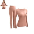 thumbnail image 2 of Hugcore Winter Clothing for Women Women Ultra-Soft Set Base Layer Top & Bottom Long Johns for Women Thermal Sets Cold Weather Top Bottom Thermals for Women, Rose Gold, L, 2 of 9