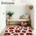 thumbnail image 3 of ODIKA 4'x6' Machine Washable Non-Slip Area Rug, Poinsettia Bloom Cardinal Holiday Complete Washroom High Traffic Rug, Red, 654428, 3 of 7