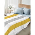thumbnail image 4 of Orange Grey Striped Twim Size Flat Sheet, Wrinkleproof & Fadeproof Cooling Flat Bed Sheet Only, Geometric Vertical Stripes White Breathable Soft Bedding Top Sheets 66 x 96 Inches, 4 of 8
