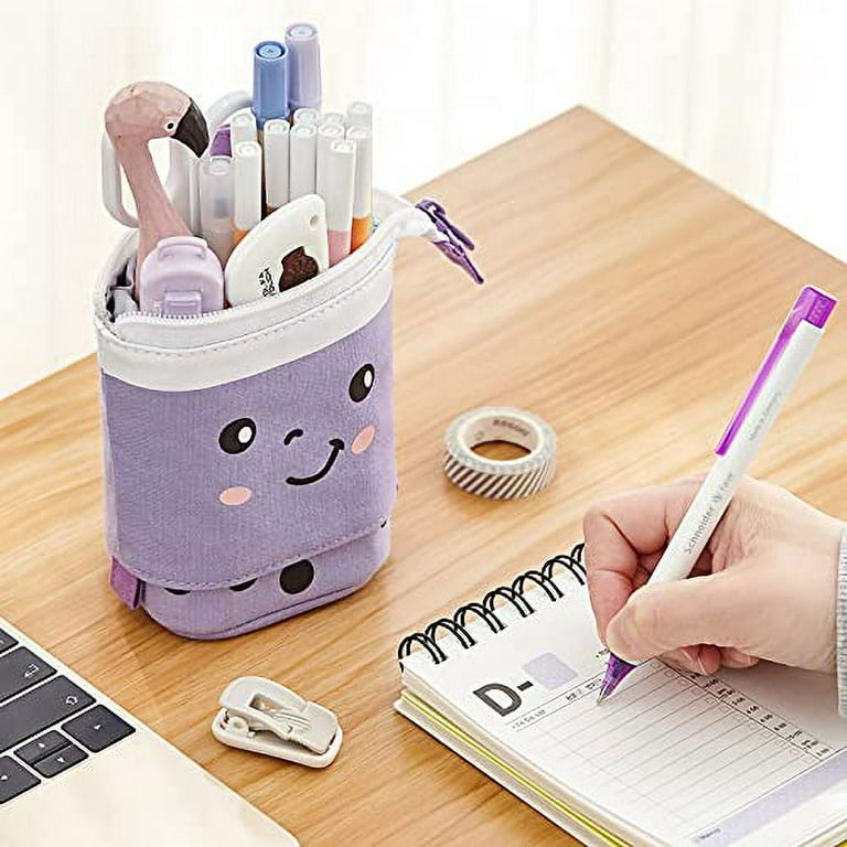 Sooez Standing Pencil Case, Cute Panda Pop Up Durable Pen Pouch, Telescopic  Pencil Holder, Kawaii Stand Up Pencil Case, Spacious Pencil Pouch Portable
