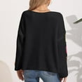 thumbnail image 4 of Drses Women's Floral Crochet Round Neck Casual Long Sleeve Loose Sweater Pullover, 4 of 6