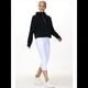 thumbnail image 5 of Sudadera con Capucha para Mujer, de Larga, Corta, con Media Cremallera y Bolsillos con Orificio para el Pulgar. Negro L, 5 of 10