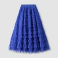 thumbnail image 3 of RUTAYY Women's Skirt A-Line Pleated Long Tutu Skirt Ruffle Mesh High Waist Comfortable Breathable Trendy Vibrant Long Skirt, 3 of 8