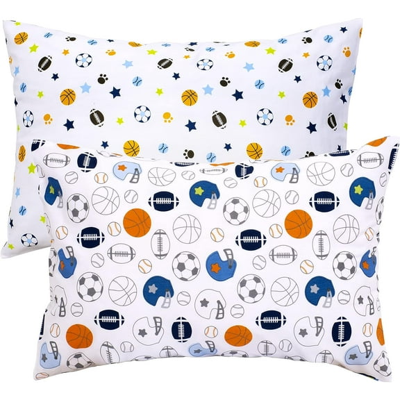 JISEN Toddler Sports Theme Printed Pillowslip Pillow Cases, (2 Count)