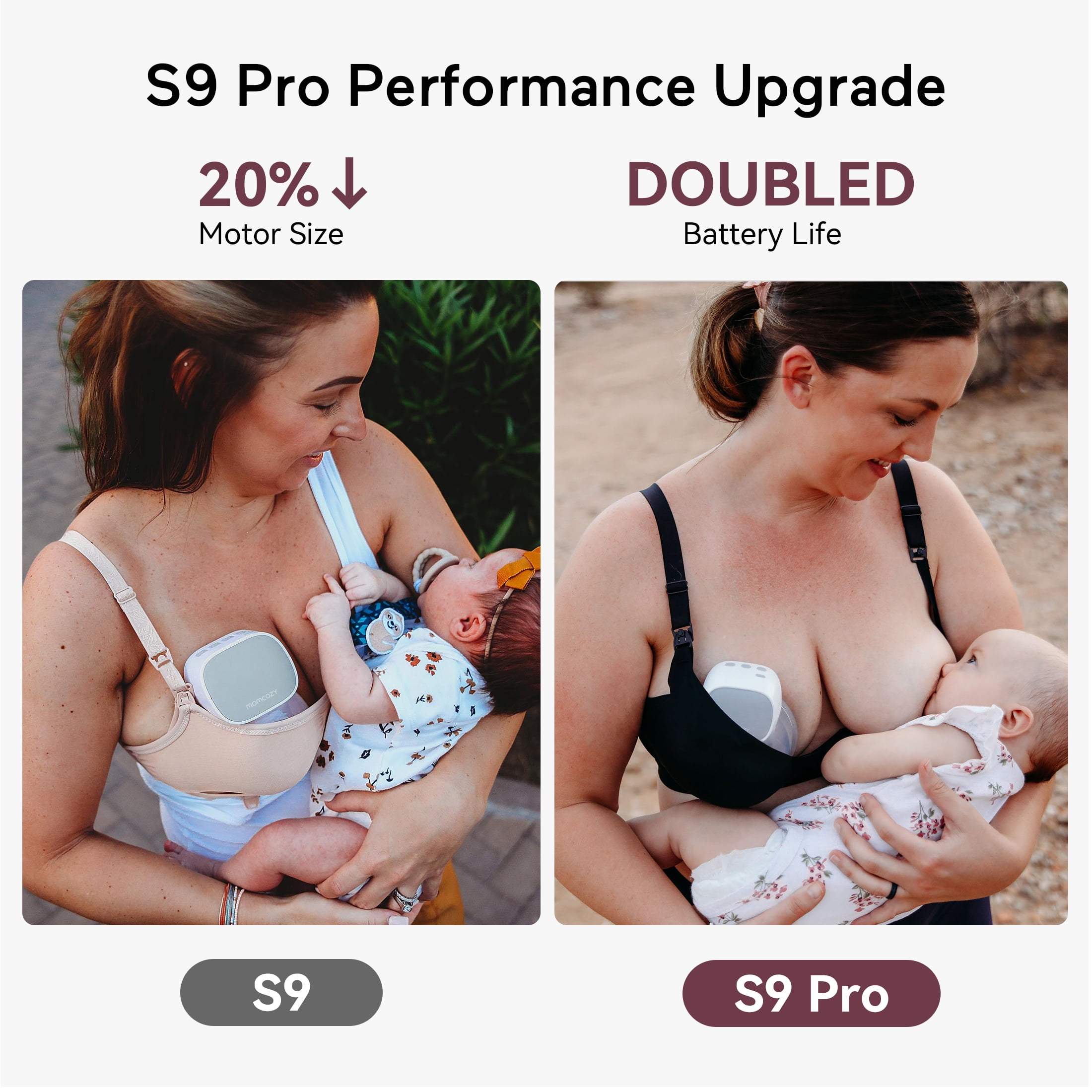 Momcozy Wearable Breast Pump, Hands Free Electric New Breast Pump of LED Display 2 Modes & 9 Levels 24mm Gray