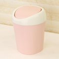 thumbnail image 5 of Organizador Mini cubo de basura de escritorio de plástico, cubo de basura para el hogar, cubo de basura con tapa rodante (rosa) Ehuebsd Libre de BPA, 5 of 5