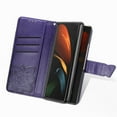 thumbnail image 5 of Dteck Galaxy Z Fold3 5G 7.6-inch Case,Magnetic Butterfly Pattern Leather Card Holder Wallet Case Kickstand Anti-Scratch Shookproof Protection Strap Cover for Samsung Galaxy Z Fold3 5G,Purple, 5 of 9