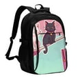 thumbnail image 1 of Balery Cats On Broomstick Mochila con carga USB para hombre y mujer - Mochila impermeable y antirrobo para laptop con puerto USB para viajes, trabajo, 1 of 7