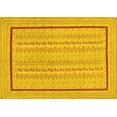 thumbnail image 1 of Ahgly Company Machine Washable Indoor Rectangle Abstract Yellow Contemporary Area Rugs, 2' x 3', 1 of 4