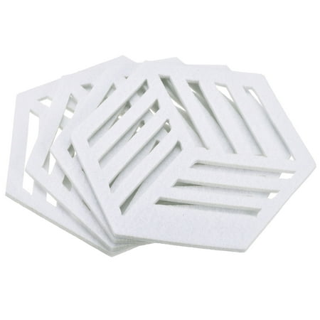 

Uxcell Felt Coasters Hexagon Mat Pad Coaster for Drink Cup Pot Bowl Vase White 4 Pack