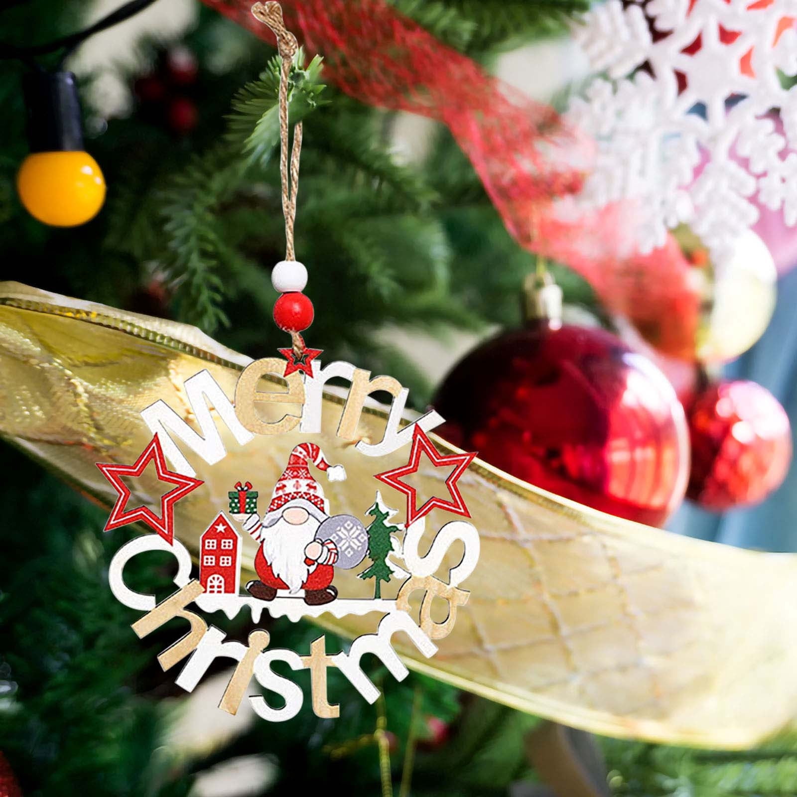20 Pendentifs De Noël En Bois Non Peint – 10 Modèles (rennes, Bonhommes De Neige, Sapins…) – Décoration Sapin Ou Couronne - 7