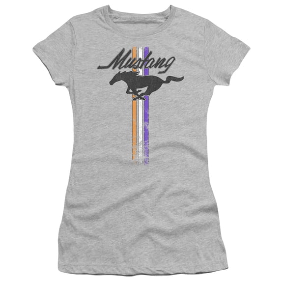 Ford Mustang Mustang Stripes S/S Junior Women's T-Shirt Sheer Athletic Heather