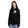 thumbnail image 4 of Hatsune Miku Character & Logon Women's Black Long Sleeve Zip Hooide With Cosplay Bunny Ears-Large, 4 of 7