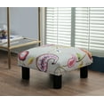 thumbnail image 2 of Jules Square Accent Footstool Ottoman Off White Floral, 2 of 6