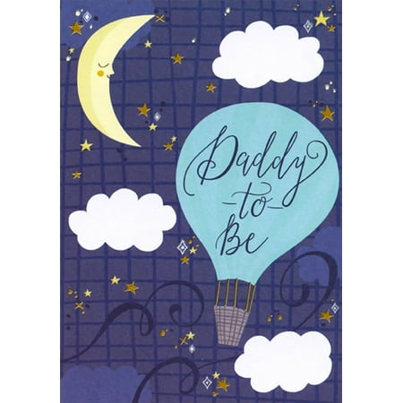 Designer Greetings Sleeping Crescent Moon on Purple Sky Father's Day Card for Daddy-to-Be