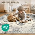 thumbnail image 4 of ODIKA 8'x10' Washable Area Rug Non-Slip Chair-Friendly Mat Dirt Trapper Vintage Distressed Boho Scroll Border Trapping Entryway for Dining Room, Large Office, Lounge, 4 of 7