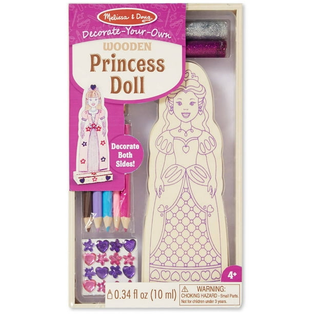 Melissa & Doug DecorateYourOwn Wooden Princess Doll Craft Kit