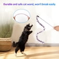 thumbnail image 4 of Lindo juguete de felpa para gato con forma de serpiente con campana, juguete que suena colorido y palo de cinta de arcoíris, 4 of 5