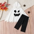 thumbnail image 6 of BOOMNY Halloween Boys Ghost Dress Up Funny Ghost Face Hooded Capes Pants Hallowmas Stage Performance Outfits for Kids, 6 of 7