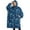 Blue Christmas Snowflake, variant on Oversized Wearable Blanket Hoodie,Black Christmas Folk Pattern Sherpa Blanket Hoodie with Super Pockets,Super Warm Fuzzy Pullover for Women & Men