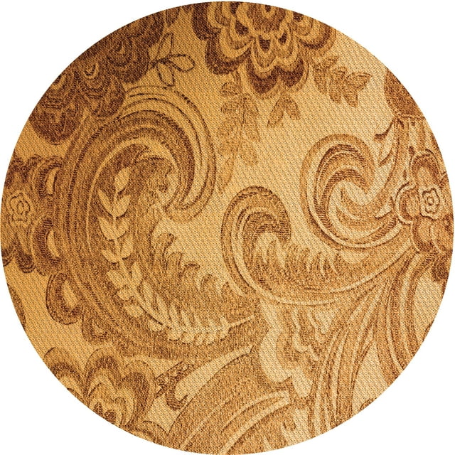 Ahgly Tapis d'Intérieur Lavable en Machine Carré Transitionnel Orange Bière, 3 Pieds Carré