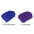 thumbnail image 3 of Uxcell Large Double-Side Microfiber Soft Chenille Dusting Mitten Dark Blue Purple 2in1 Set, 3 of 5
