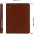 thumbnail image 4 of Business Zippered Portfolio Padfolio PU Leather Folder Interview Resume Legal Document Organizer with A4 Size Brown Clipboard, 4 of 5