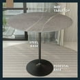 thumbnail image 2 of LeisureMod 48" Round Bar Height Dining Table with Sintered Stone Top Pub Table and Black Stainless Steel Pedestal Base for Modern Kitchen and Dining Room Verve Collection in Marble Grey, 2 of 8