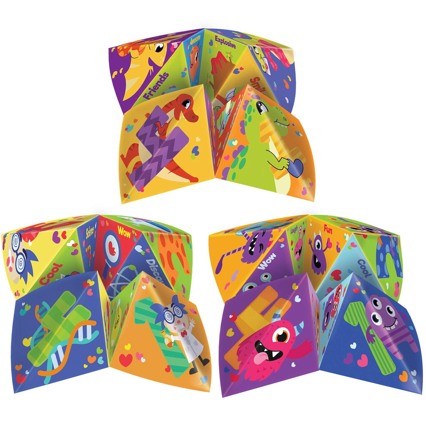 School Classroom Games Great for Kids Card Games Joyin Inc Giveaways Goodies Treats and Family Activity 42 Valentines Day Cootie Catcher Cards Game with Envelopes Love Party Favors Supplies