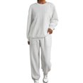 thumbnail image 2 of Hpapadks Lounge Sets for Women Jacquard 2 Piece Sweatsuits Long Sleeve Solid Oversized Sweatshirt Sweatpants Outfits Womens Tracksuit Set, 2 of 5