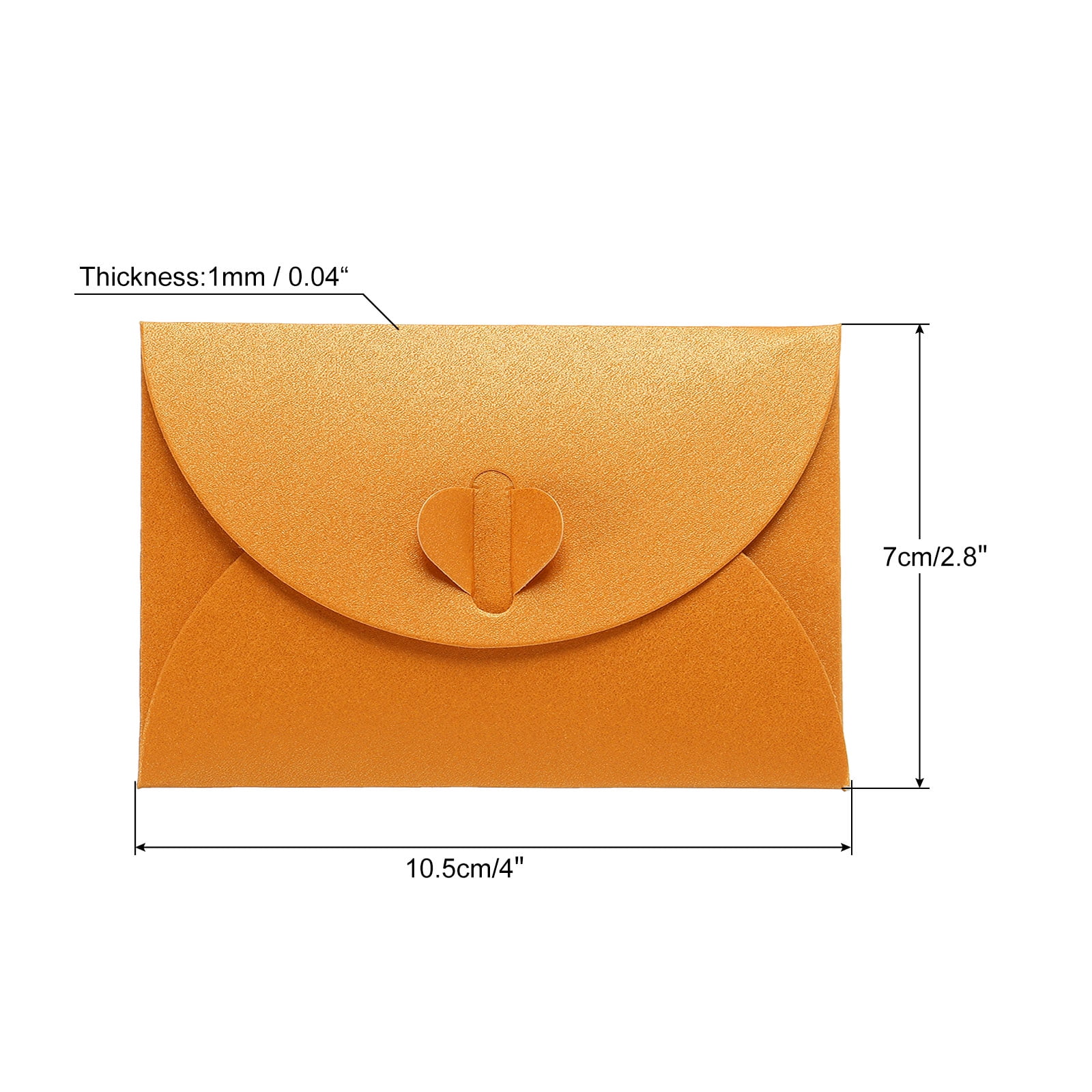 Unique Bargains Heart Clasp Tiny Items Storage Holder Mini Envelopes Orange
